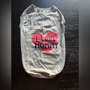 Frisco Gray Dog Shirt with Pink Heart - I Love Mommy (NEW without Tags)